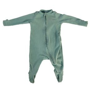 💖5/$25 SALE💖 0-3M Old Navy Baby Girl Green Ribbed Footed Sleeper